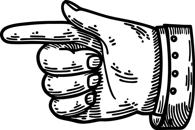 Vintage pointing hand Vector Images & Graphics for Commercial Use