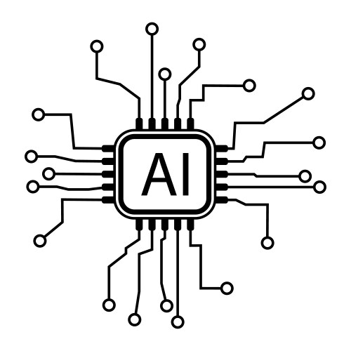 Artificial intelligence ai circuit microchip vector image