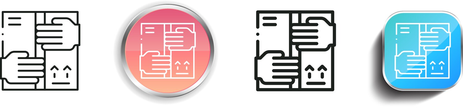 Fold icon thin linear regular and button style vector image