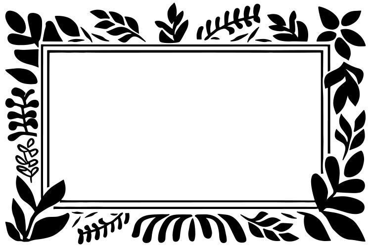 botanical frame of herbs and branches for design vector image