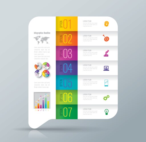 infographics design with 7 options vector image