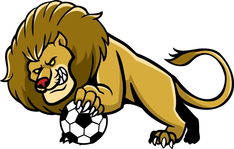 Lion Soccer Mascot - Fierce Vector Image