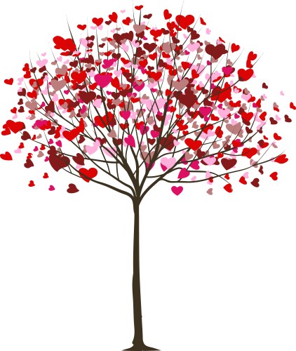 Heart shape tree Royalty Free Vector Image - VectorStock