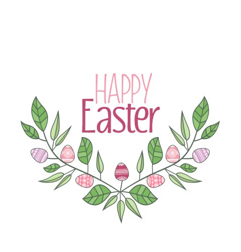 Easter wreath with eggs hand drawn on white Vector Image