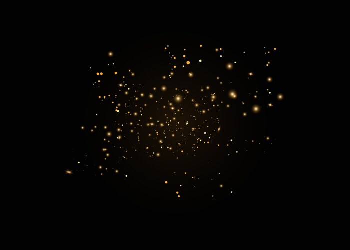 Dust sparks and golden stars shine vector image