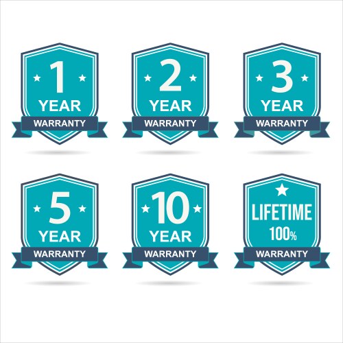 collection of warranty badges and labels vector image