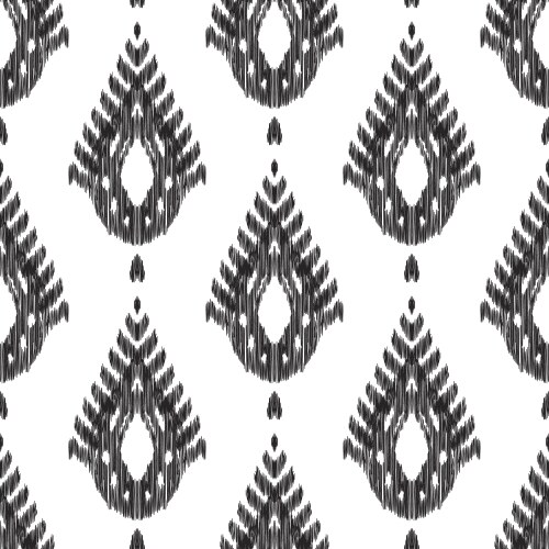 Simple ikat pattern in black and white colors Vector Image