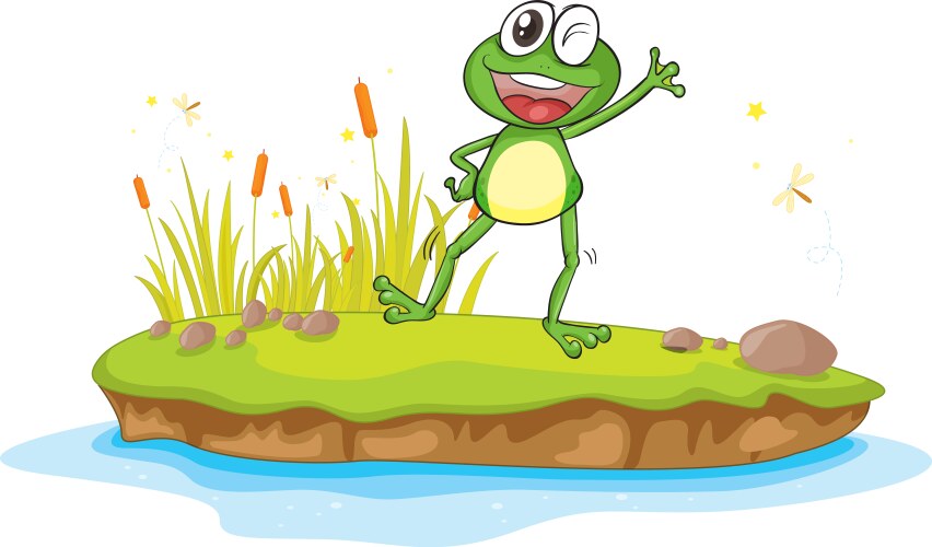 Happy cartoon frog Vector Image