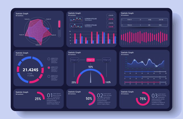 Modern Data Infographic - Charts &amp; Analytics Vector Image