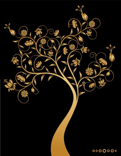 Christmas card luxury gold and black pine tree Vector Image