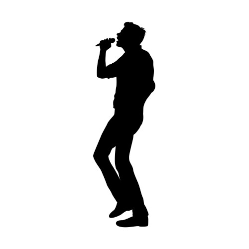 Man singing karaoke and dancing together vector image