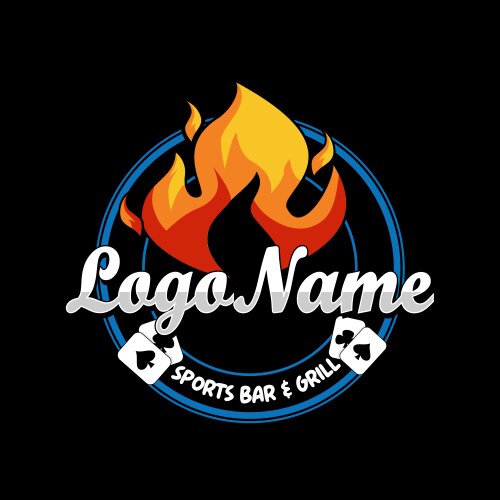 Sports Bar Grill Logo Vector Image
