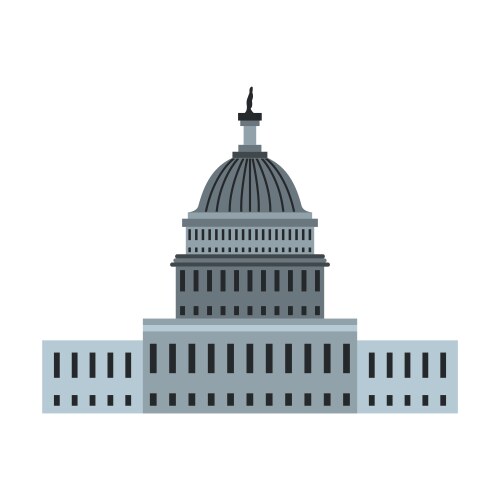 White House Icon - USA Vector Image