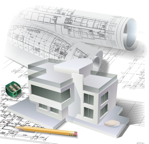 Vector Building Plan Architecture plans Royalty Free Vector Image - VectorStock