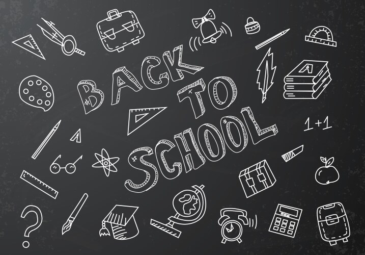 Back to school chalkboard vector image