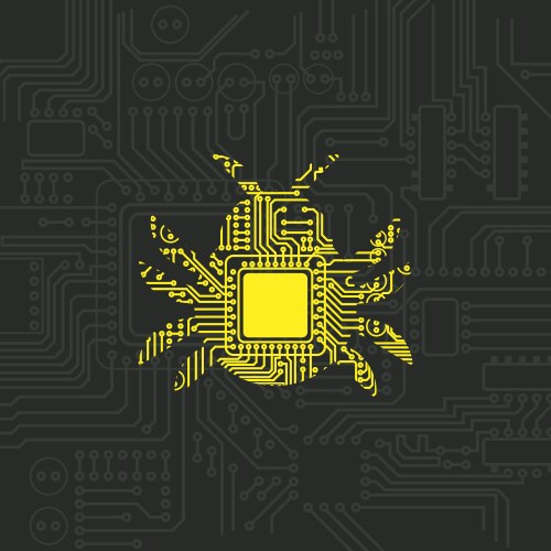 Digital bug security pattern vector image