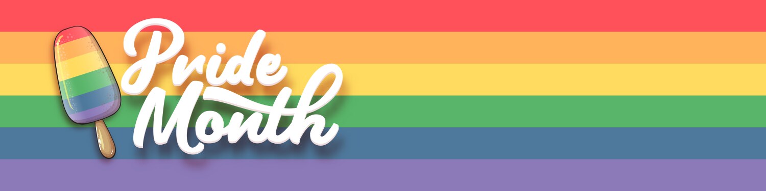 Happy pride month wide horizontal banner vector image