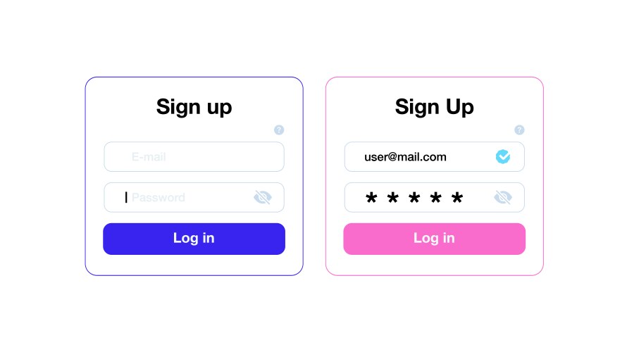 Sign up form user interface with fields vector image