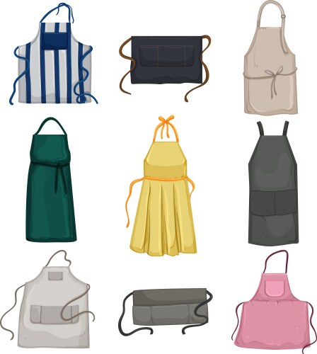 Black apron set Royalty Free Vector Image - VectorStock