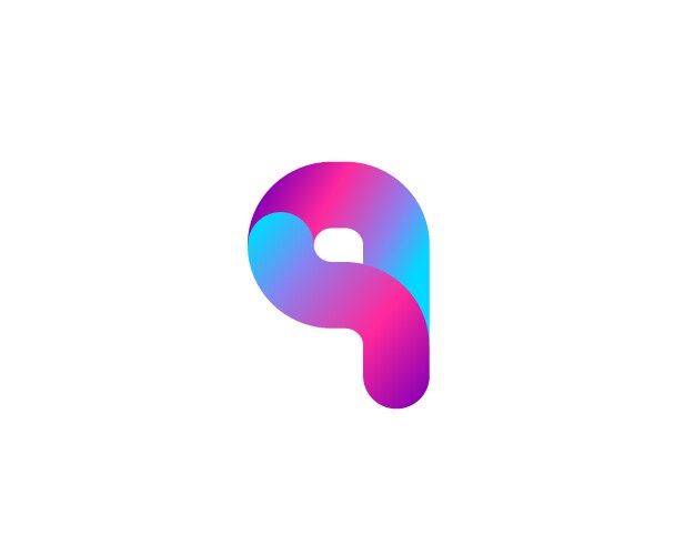 Blue gradient logo q alphabet letter design icon Vector Image