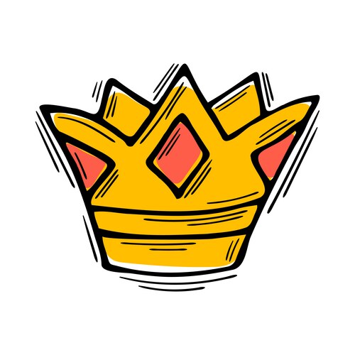 Hand drawn crown sketch style royal tiara Vector Image