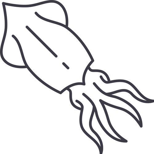 Giant squid coloring page for kids – Royalty-Free Vector | VectorStock