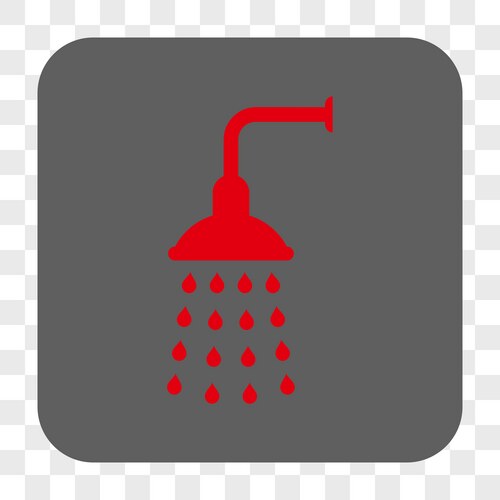 Shower rounded square button – Royalty-Free Vector | VectorStock