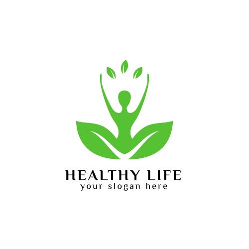 Classy natural health logo Royalty Free Vector Image