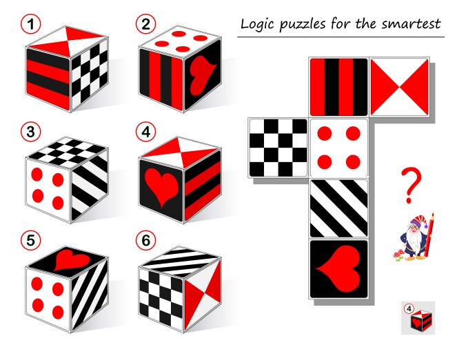 Logic puzzle game for smartest need to find vector image