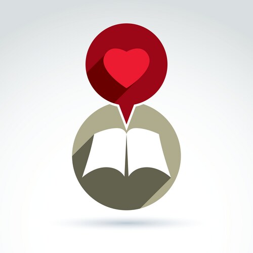 Love story concept open book with blank sheets Vector Image