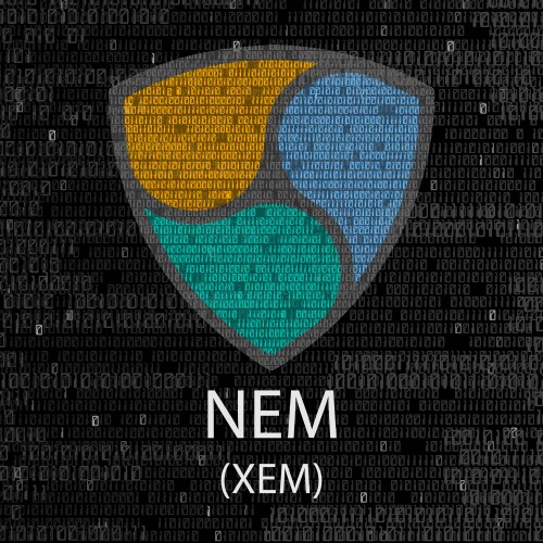 Nem cryptocurrency background vector image