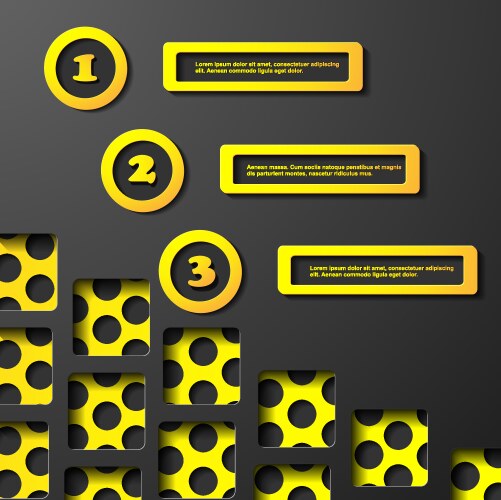 3d origami progress template with numbers vector image