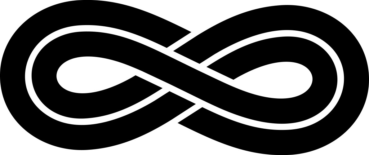 Black infinity knot logo vector image