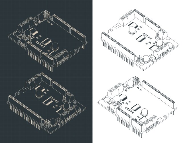 dc and stepper motor shield for arduino vector image