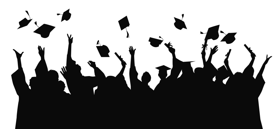 Graduation celebration graduate silhouette Vector Image
