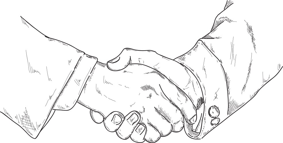 hands shake vector image