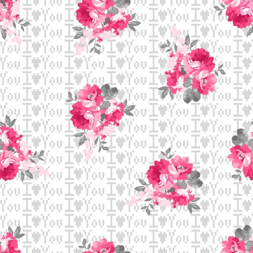 Stvalentines day love and flowers vector image