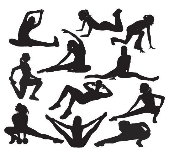 Stretching Silhouettes Vector Image