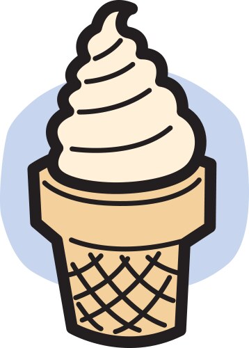 Delicious Waffle Ice Cream Cone Vector Image