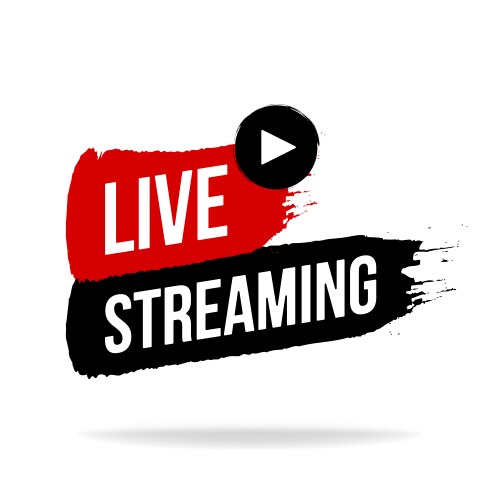 live streaming icon emblem logo in brush stroke vector