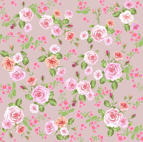 Roses seamless pattern wallpaper Royalty Free Vector Image