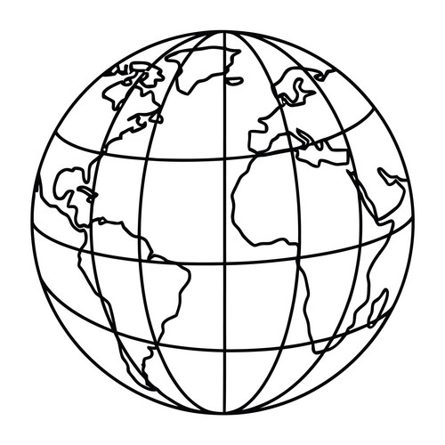 Black and White Earth Globe – Royalty-Free Vector | VectorStock