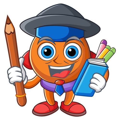 Cartoon character with hat pencil book Vector Image
