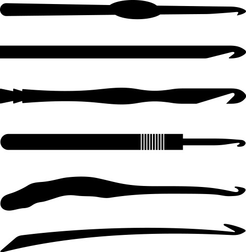 Crochet hooks on white background Royalty Free Vector Image