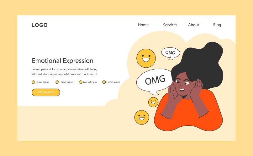 Expressing emotions skill web banner or landing vector image