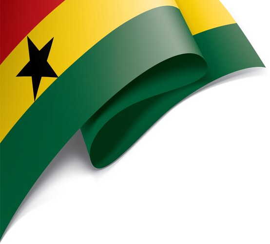 Ghana flag on a white Vector Image