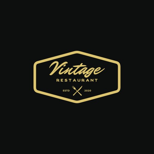 Retro Restaurant Logo - Bistro Style Vector Image