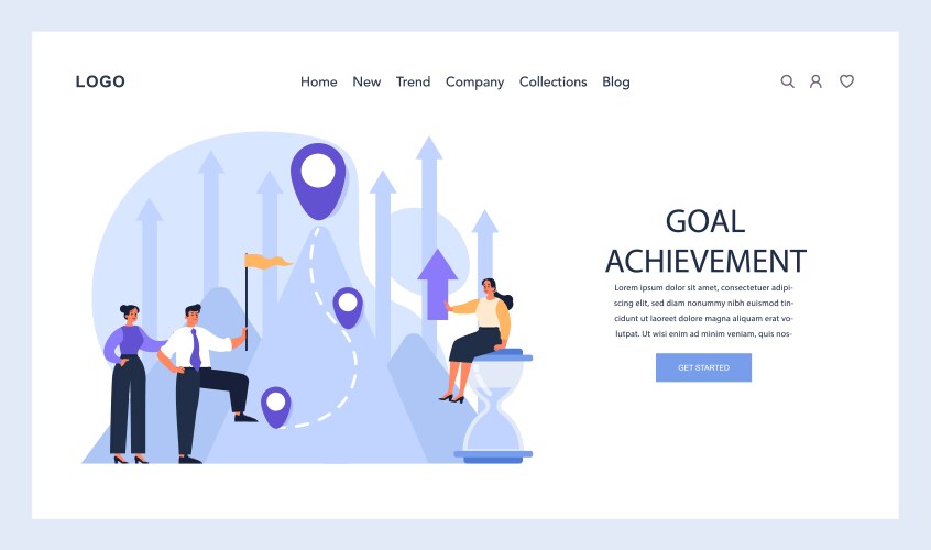 Goal achievement concept flat vector image