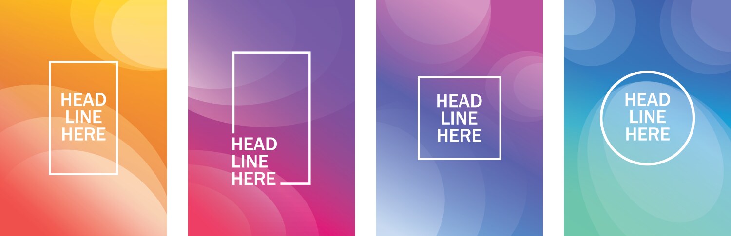 Abstract gradient background with circles - set vector image