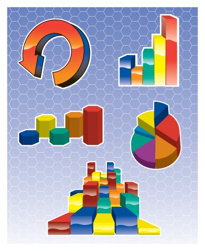 Infographic chart ring diagram set Royalty Free Vector Image